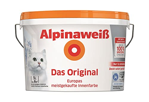 Alpina Wandfarbe Alpinaweiß Matt 1 Liter Alpina Innenfarbe